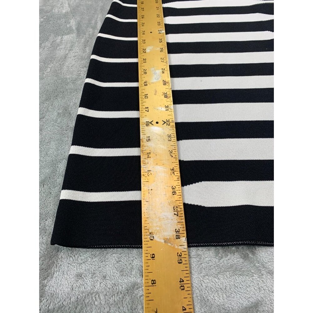 Calvin Klein Dress Womens Medium Black White Striped Bodycon Sleeveless Stretch - Picture 3 of 10